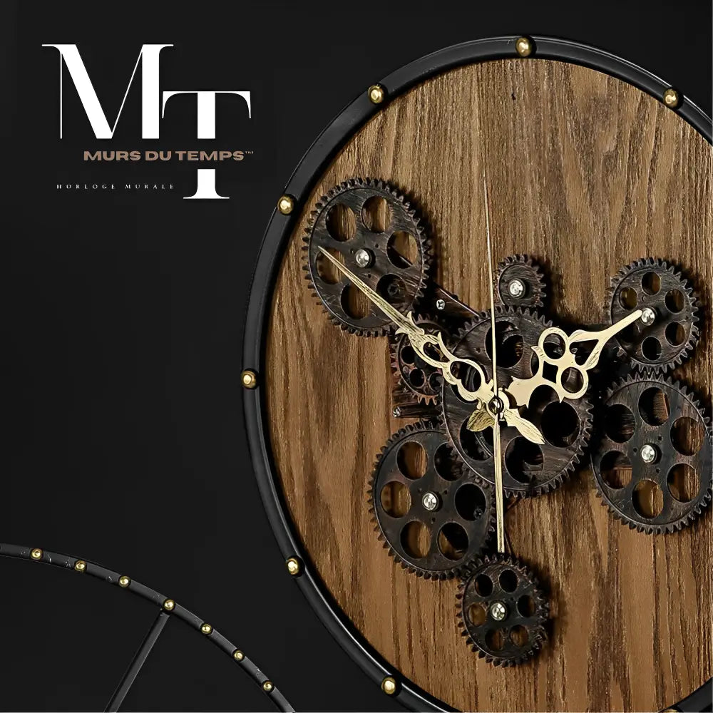 GEARIS - Grande horloge murale design à engrenage
