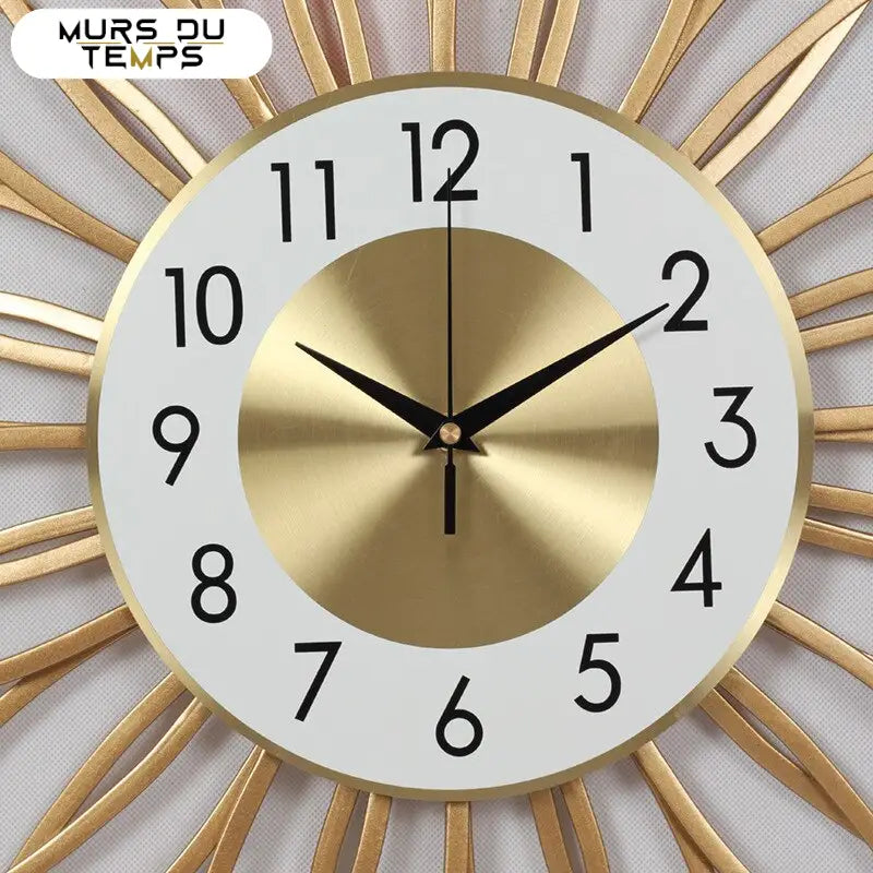 Horloge Murale Fleur Dorée Design
