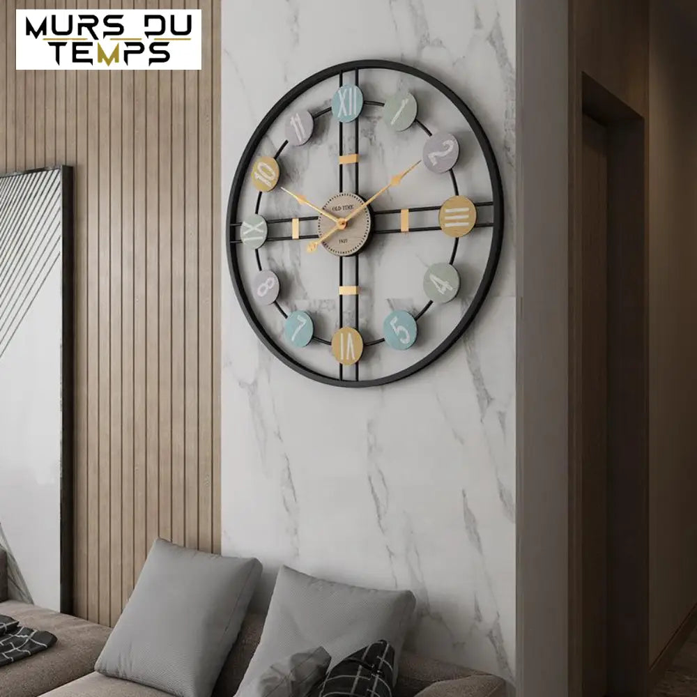 Horloge murale design rétro 3D