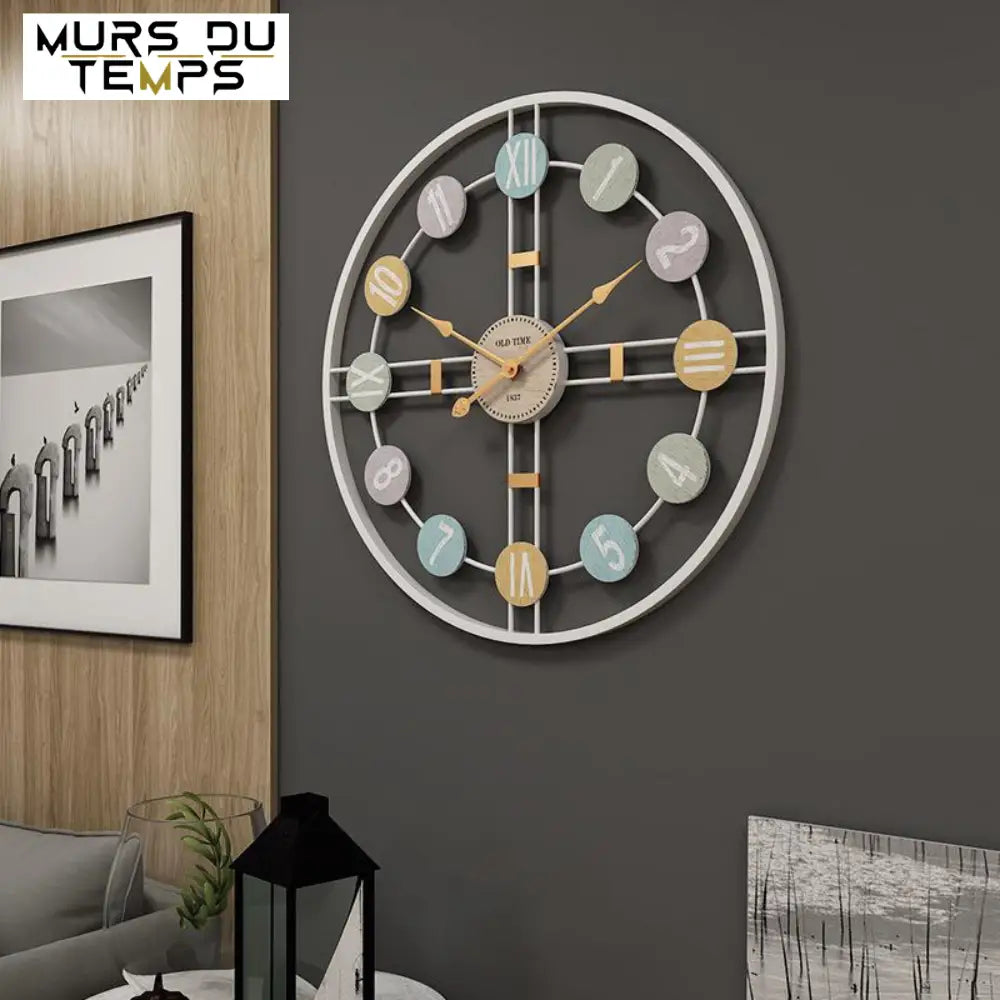 Horloge murale design rétro 3D