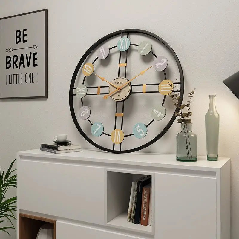 Horloge murale design rétro 3D