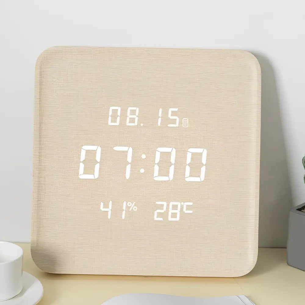 Horloge murale Digitale en Bois