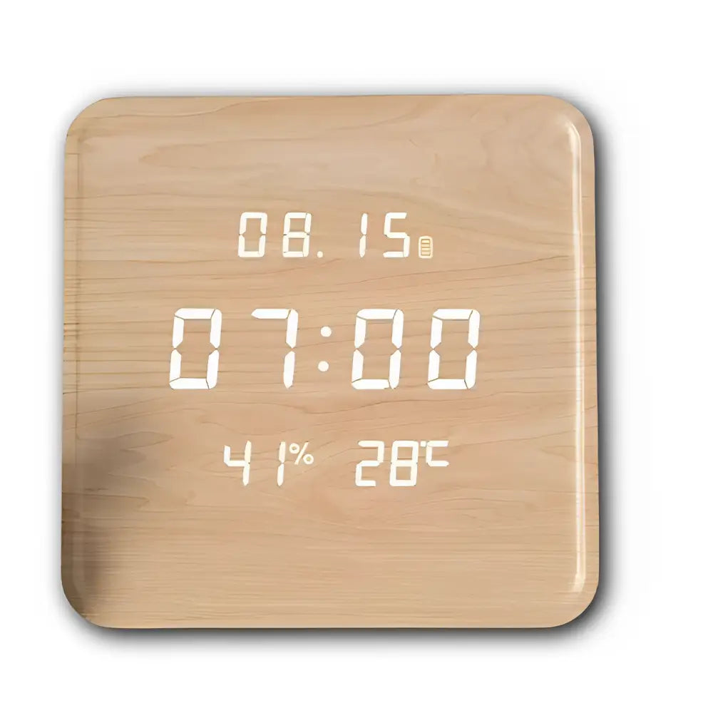 Horloge murale Digitale en Bois