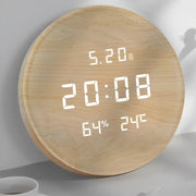 LUNA - Horloge murale digitale bois 29 cm