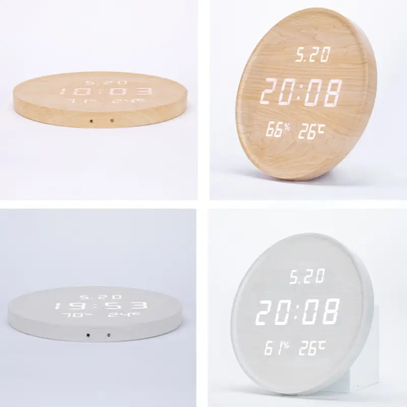 Horloge murale Digitale en Bois