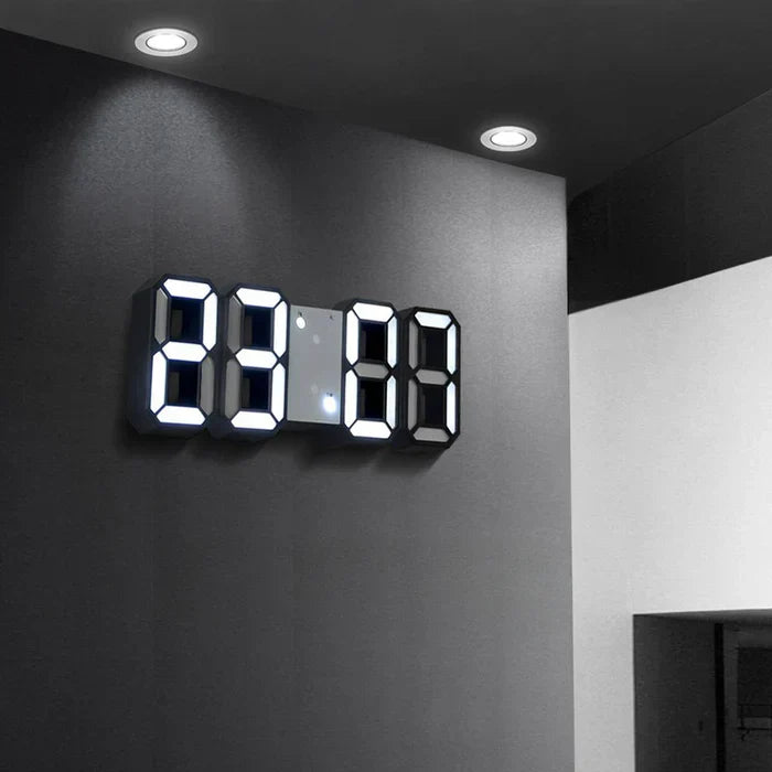 ALBA LED - Horloge murale numérique blanche