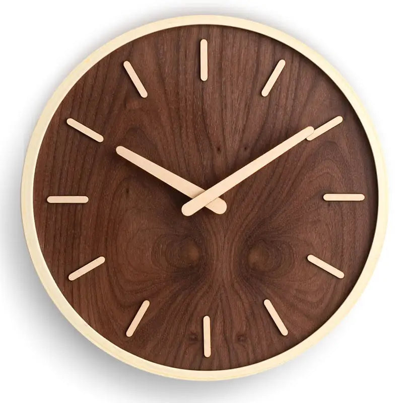 Horloge Murale en Bois de Noyer