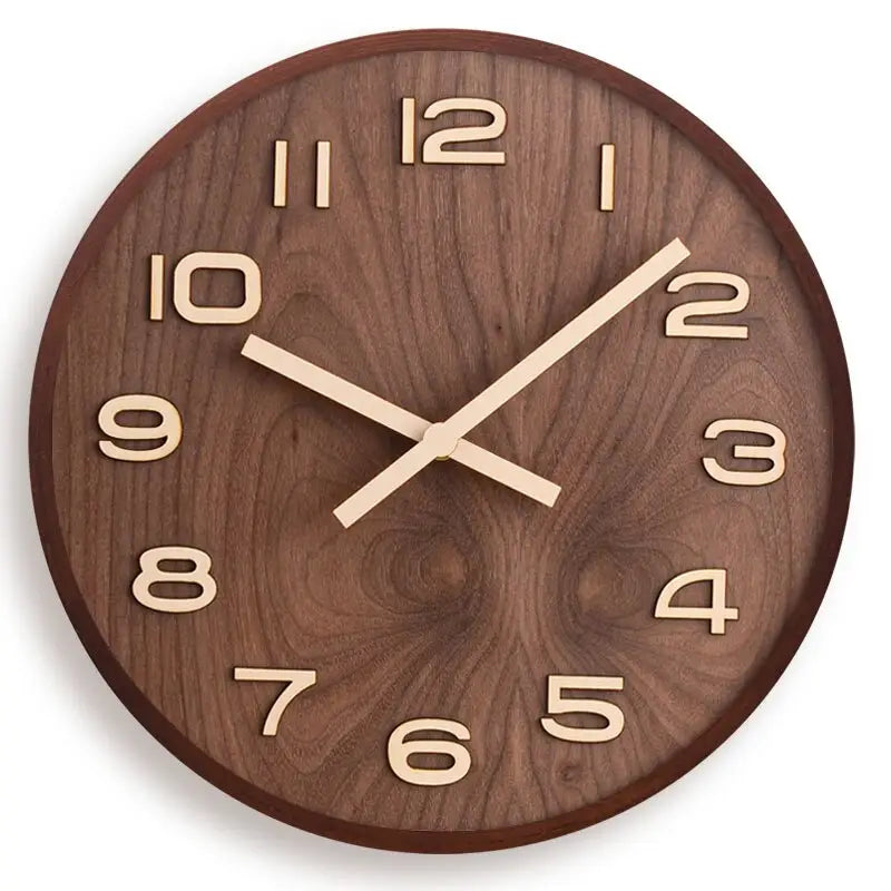 WALDEN - Horloge murale bois de noyer