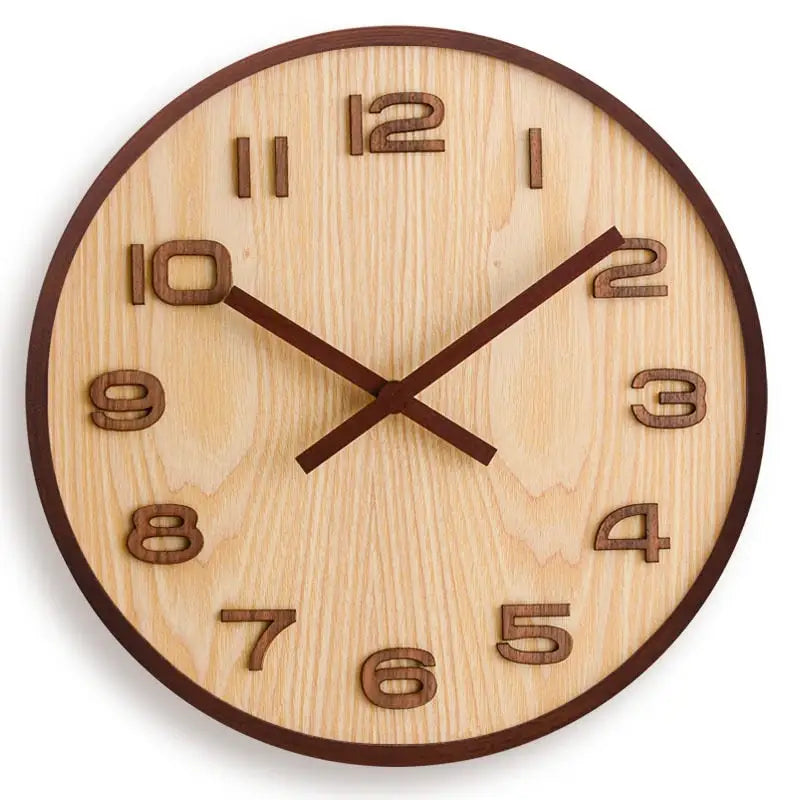 Horloge Murale en Bois de Noyer