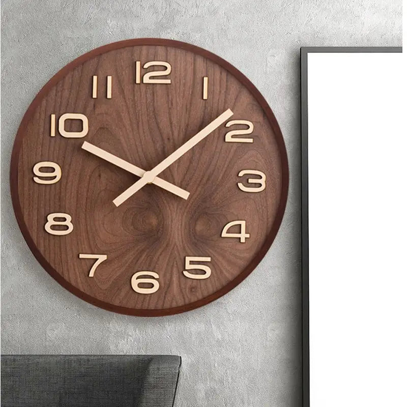 WALDEN - Horloge murale bois de noyer