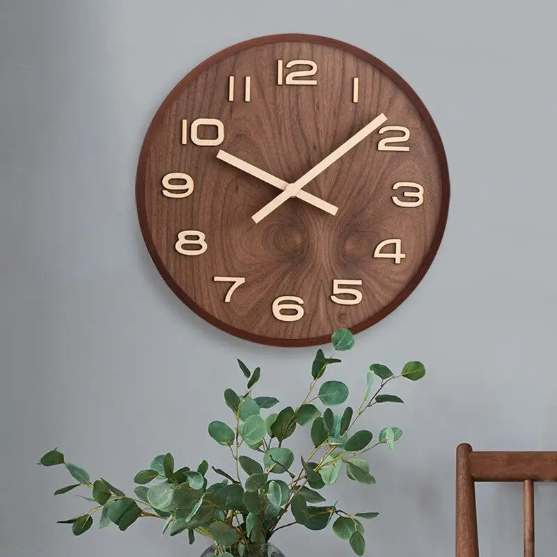 WALDEN - Horloge murale bois de noyer