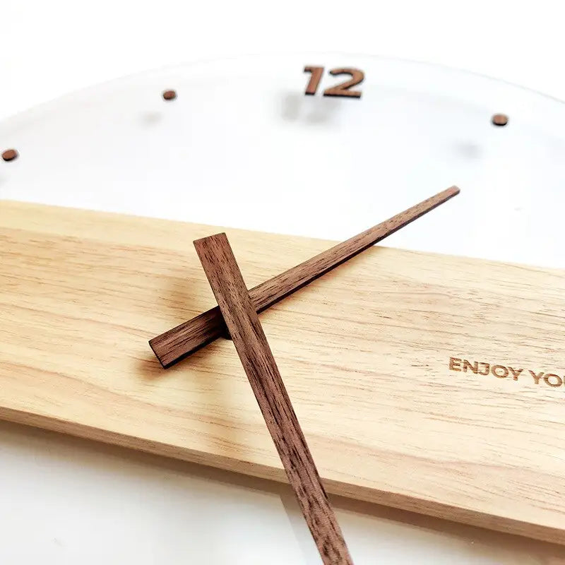 ACRYL - Horloge murale bois et acrylique