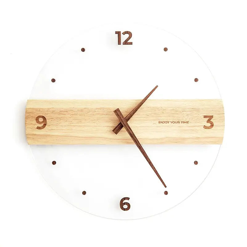 Horloge Murale en Bois et Acrylique