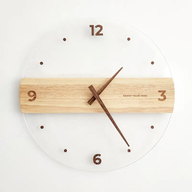 Horloge Murale en Bois et Acrylique