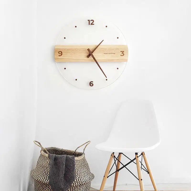 ACRYL - Horloge murale bois et acrylique