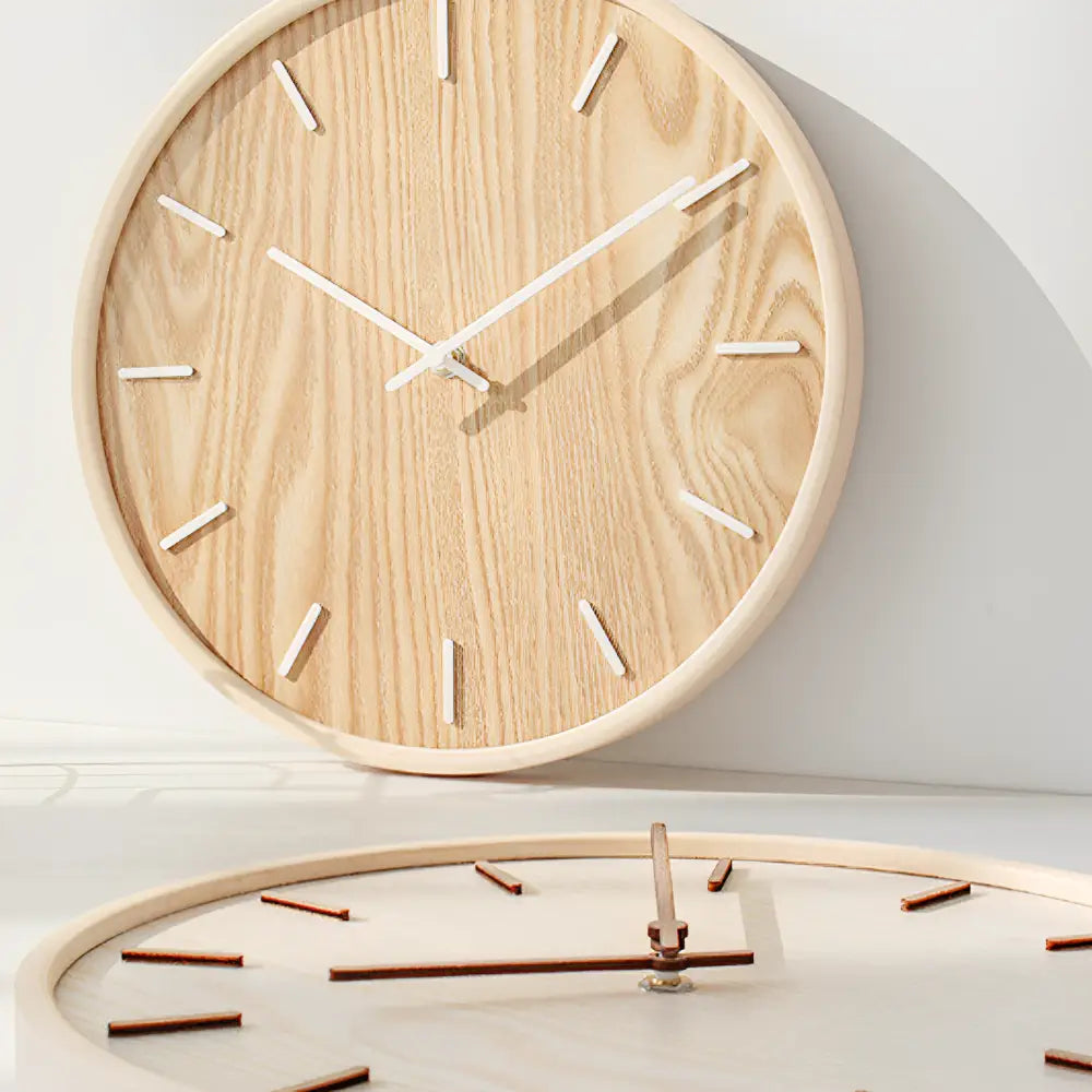 Horloge Murale en Bois Naturel