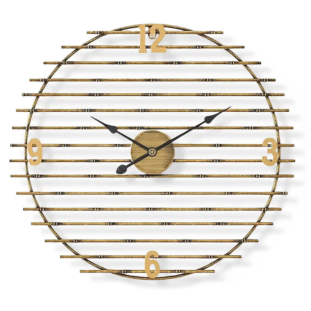 Horloge Murale en Métal Doré