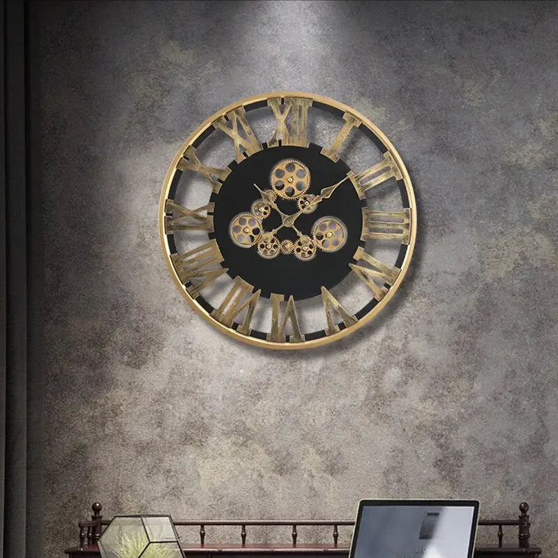 AXIS - Horloge murale engrenage dore
