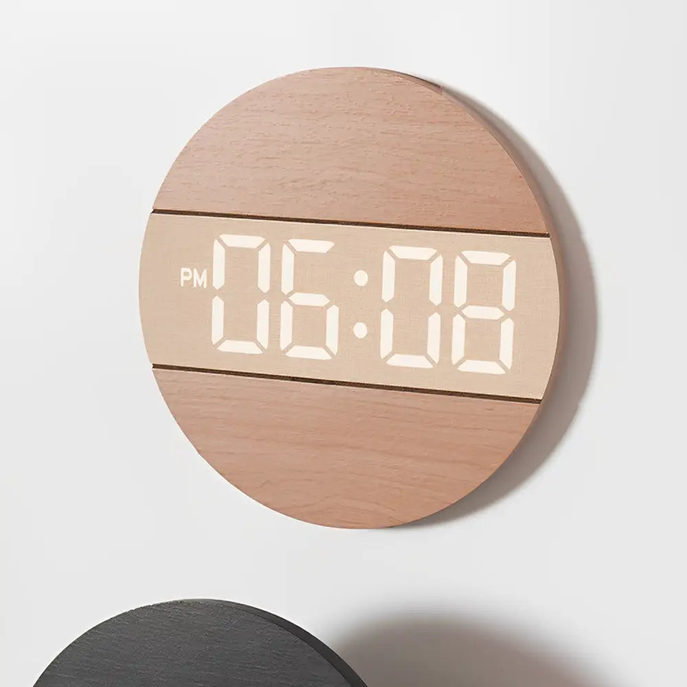 ECHO - Horloge murale LED bois