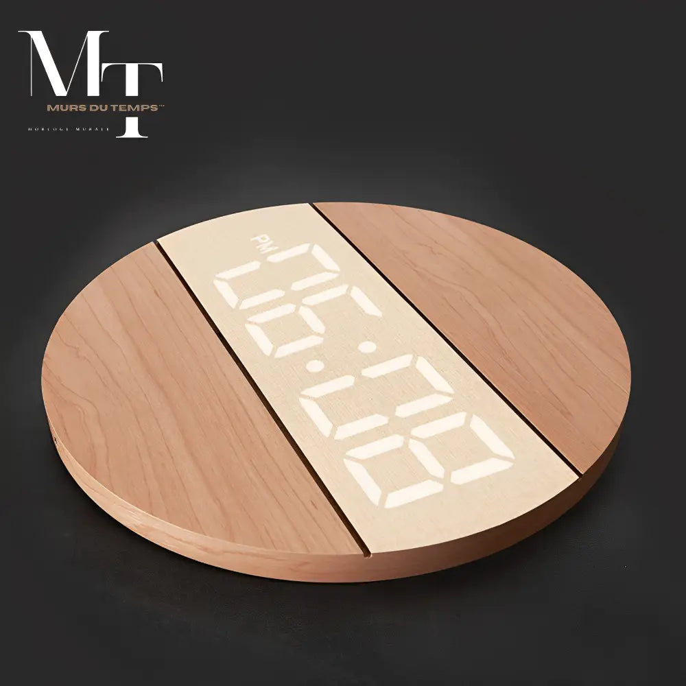 ECHO - Horloge murale LED bois