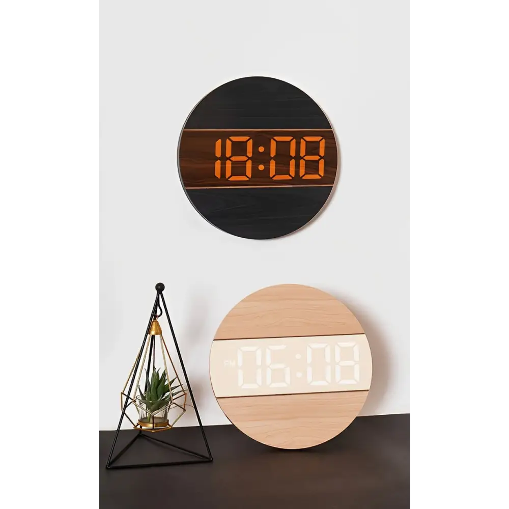 ECHO - Horloge murale LED bois