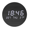 Horloge Murale LED en Bois Massif