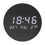 AURA - Horloge murale LED effet bois massif