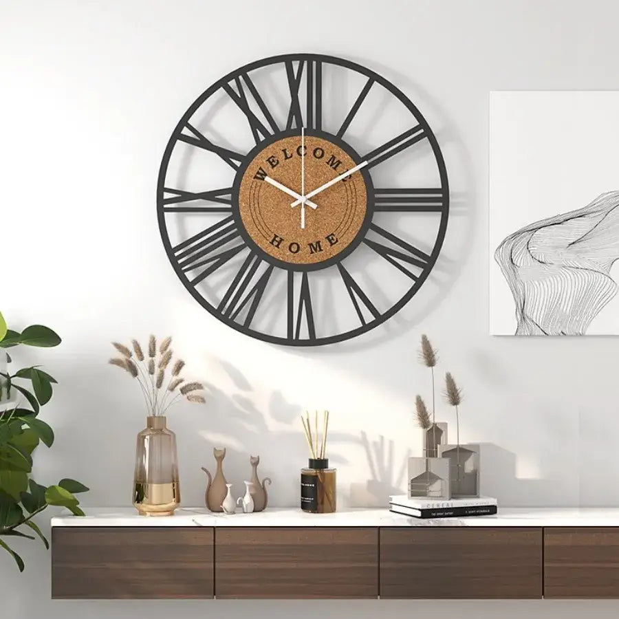 CORKA - Horloge murale métal et liège
