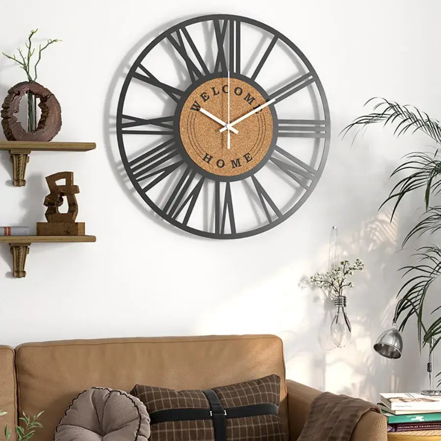CORKA - Horloge murale métal et liège