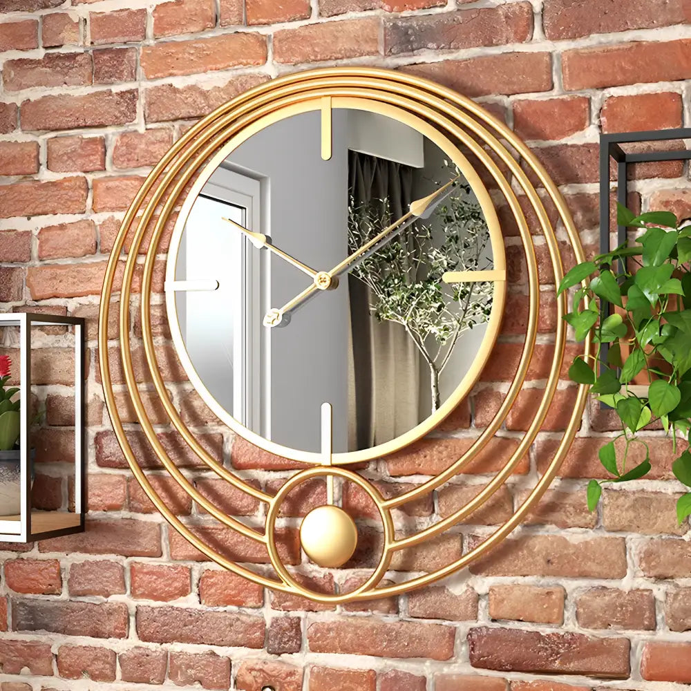 Horloge Murale Miroir & Cercle design