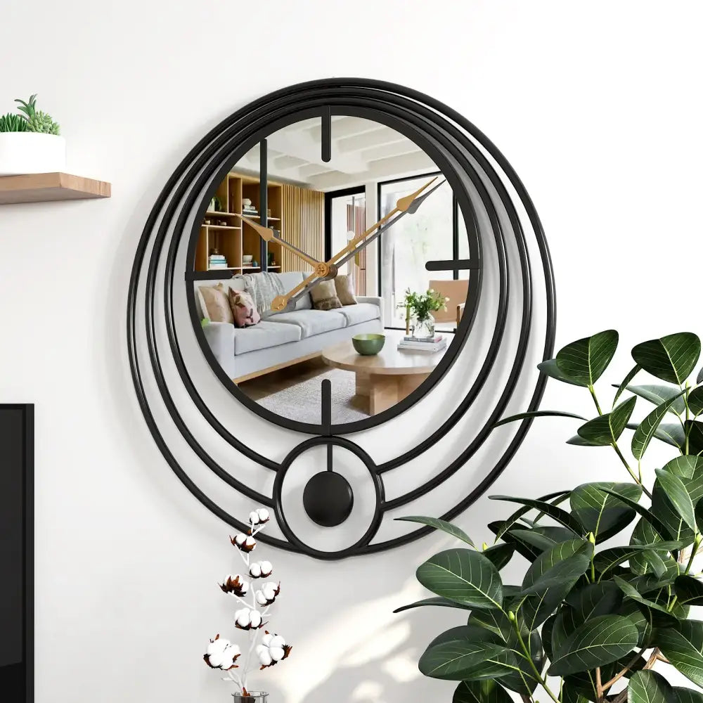 MIRO - Horloge murale miroir design