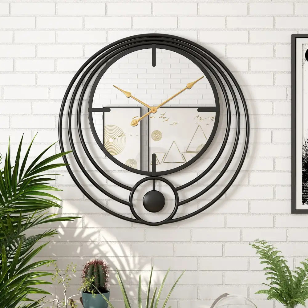Horloge Murale Miroir & Cercle design