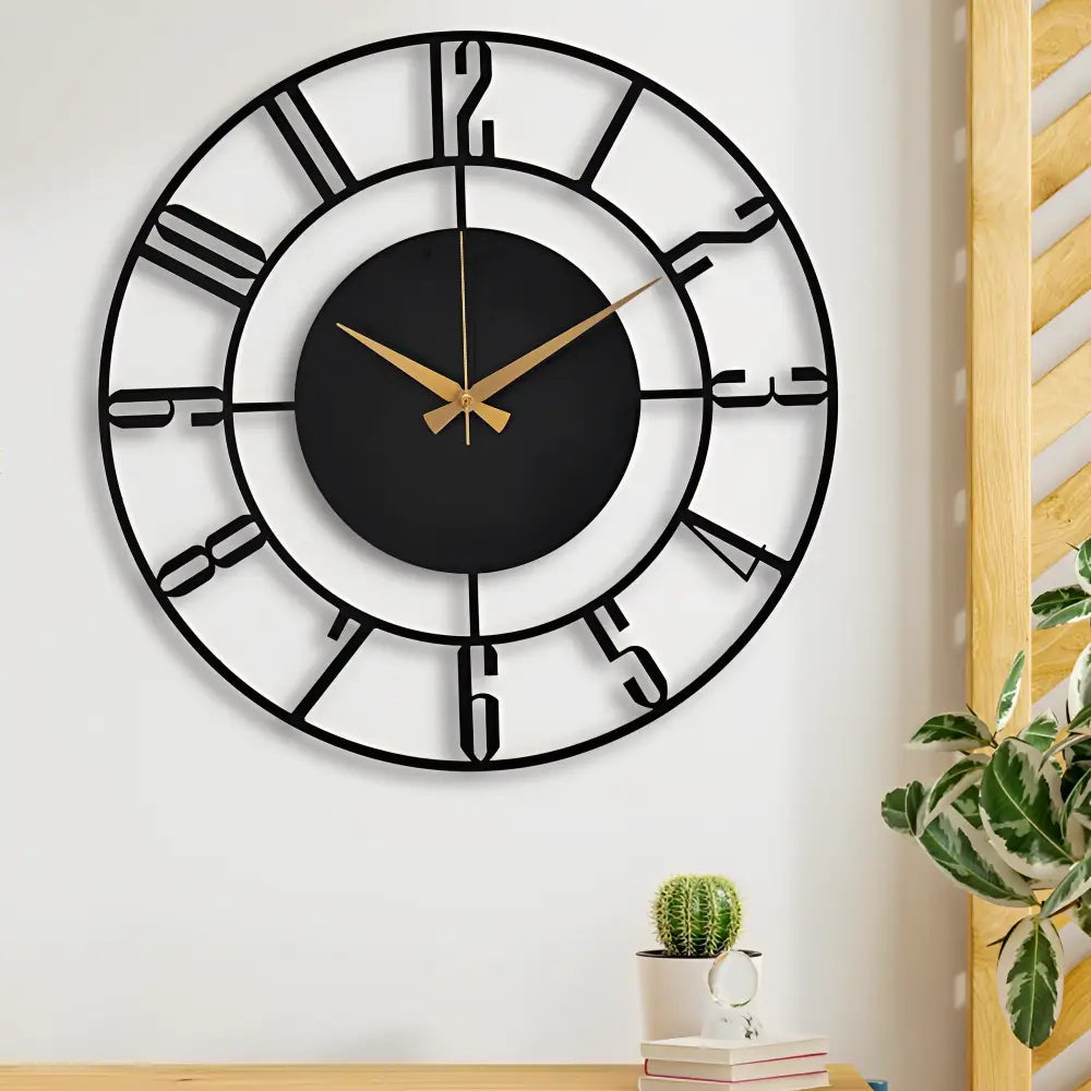 NOCTIS - Horloge murale bois noir