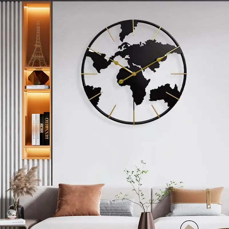 Horloge murale Carte du monde