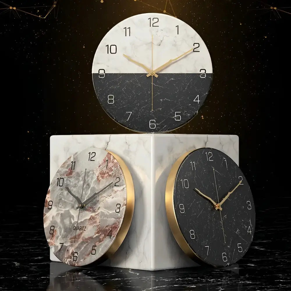 MARBEL - Horloge murale effet marbre