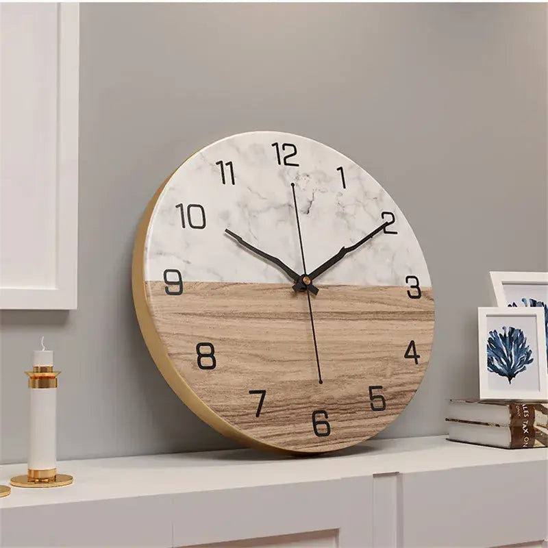Horloge Murale Design Effet Marbre