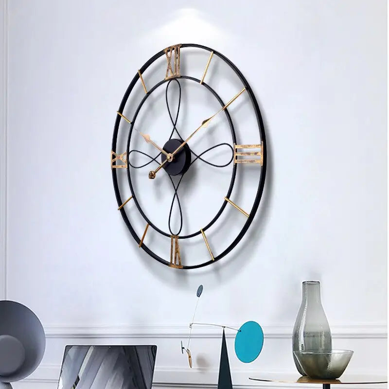 ONYX - Horloge murale noir et or