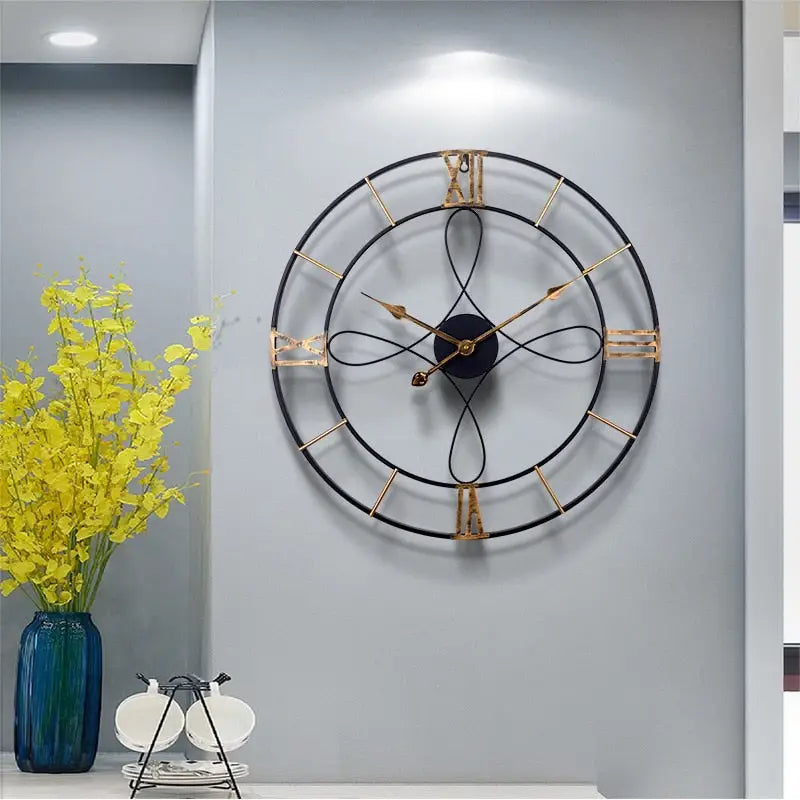 ONYX - Horloge murale noir et or