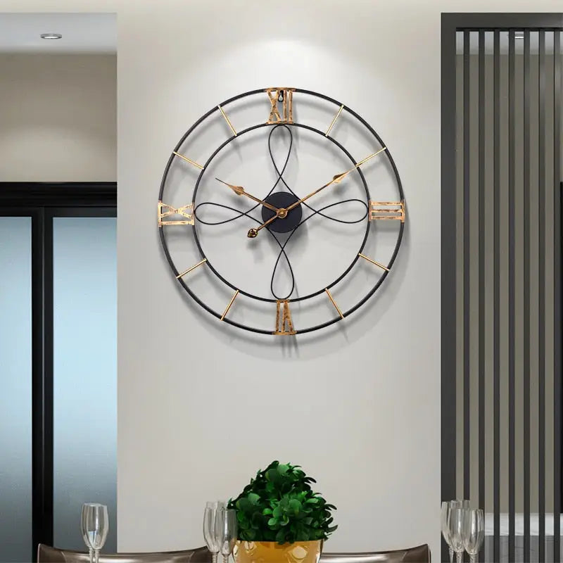 ONYX - Horloge murale noir et or