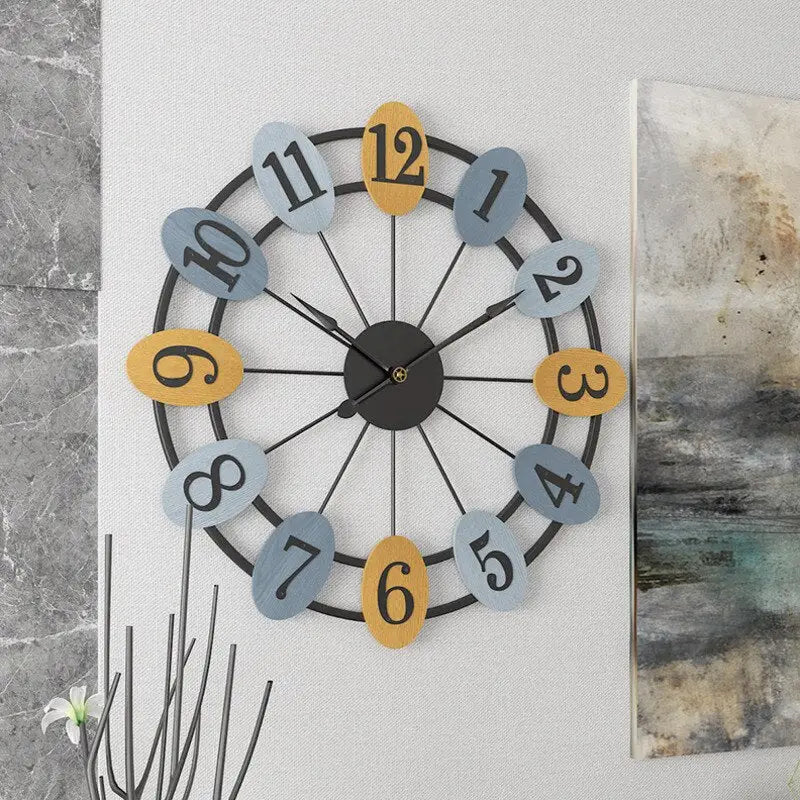 Horloge Murale Industrielle Rustique Colorée