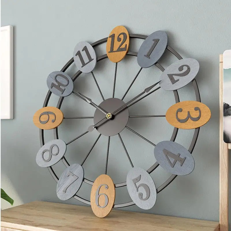Horloge Murale Industrielle Rustique Colorée