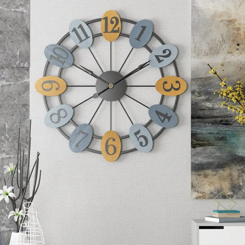 Horloge Murale Industrielle Rustique Colorée