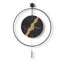 Horloge Murale Pendule Noire & Or Kintsugi