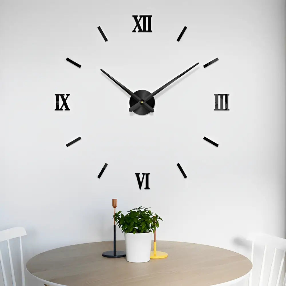RELIEF - Horloge murale stickers 3D