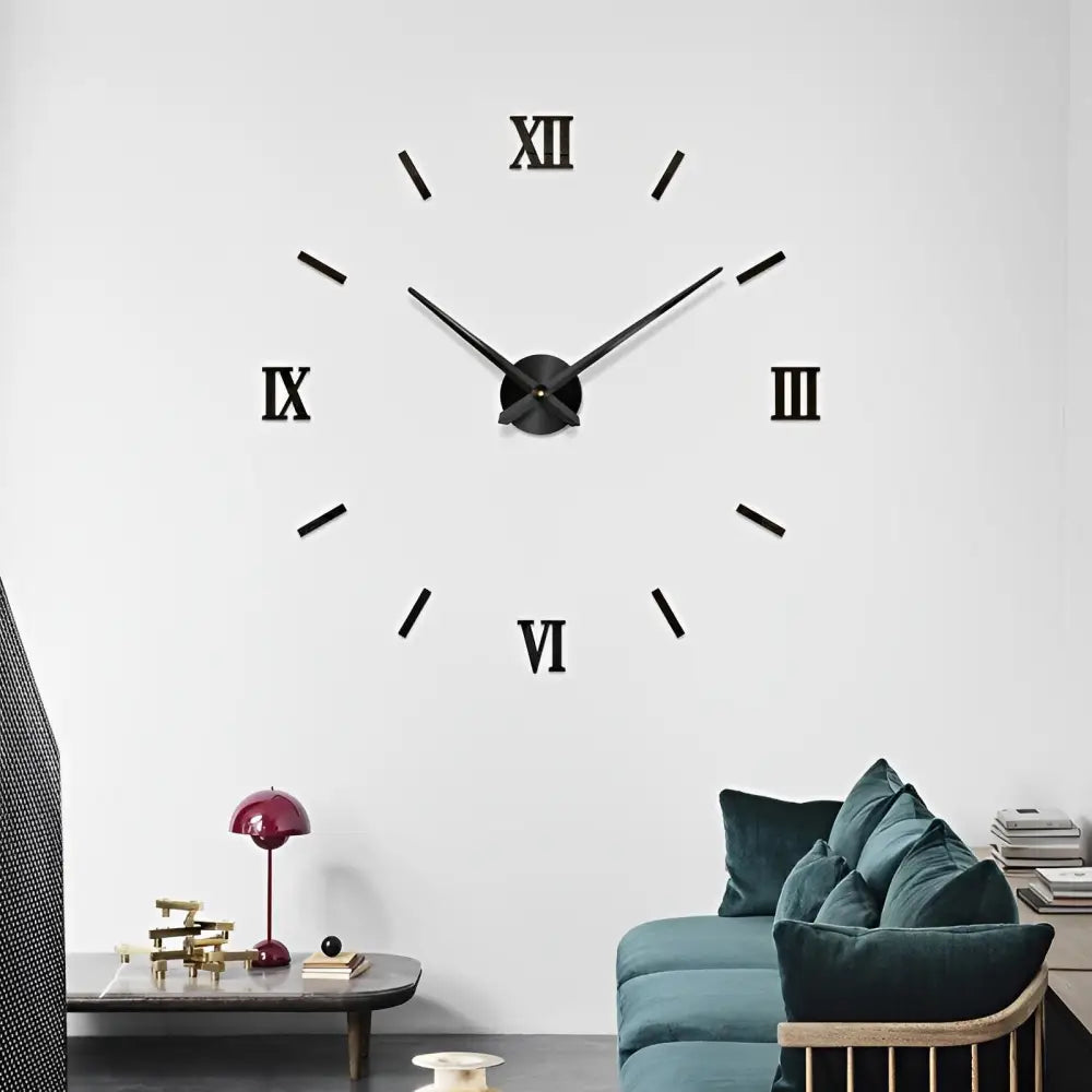 RELIEF - Horloge murale stickers 3D