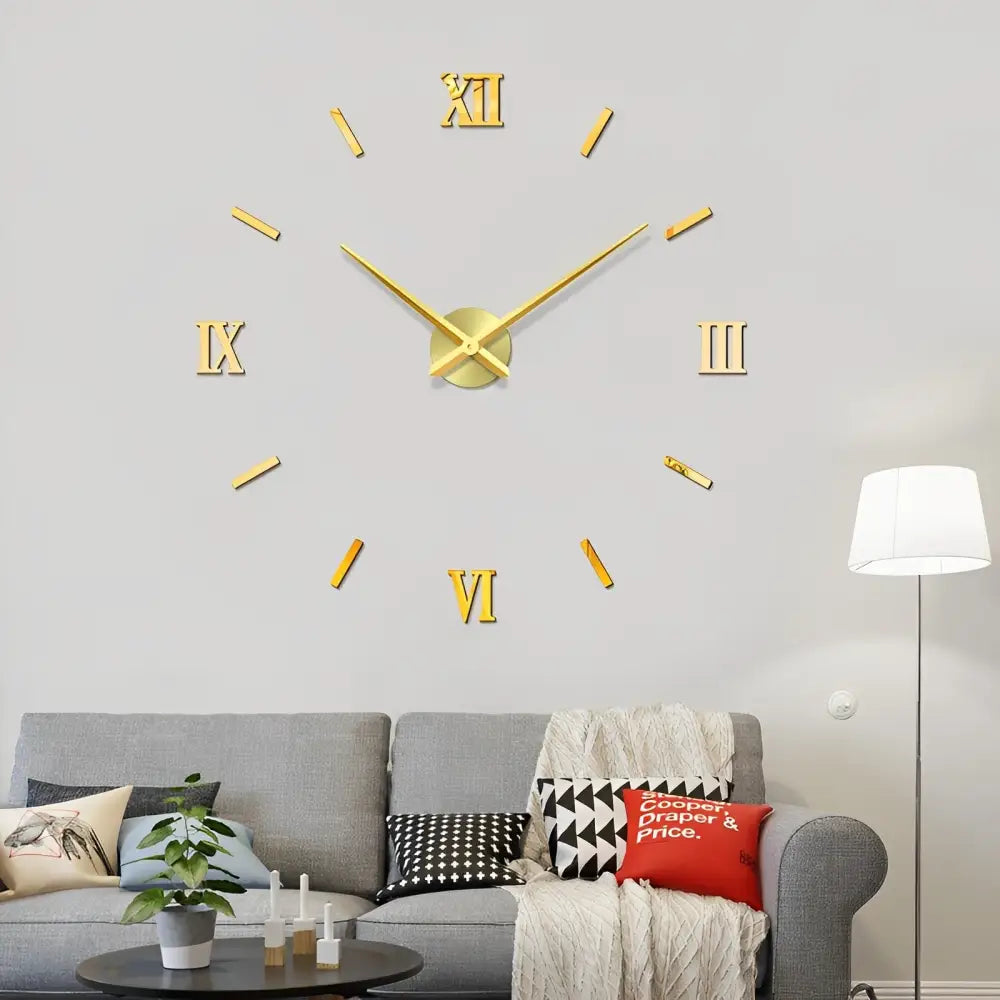 RELIEF - Horloge murale stickers 3D