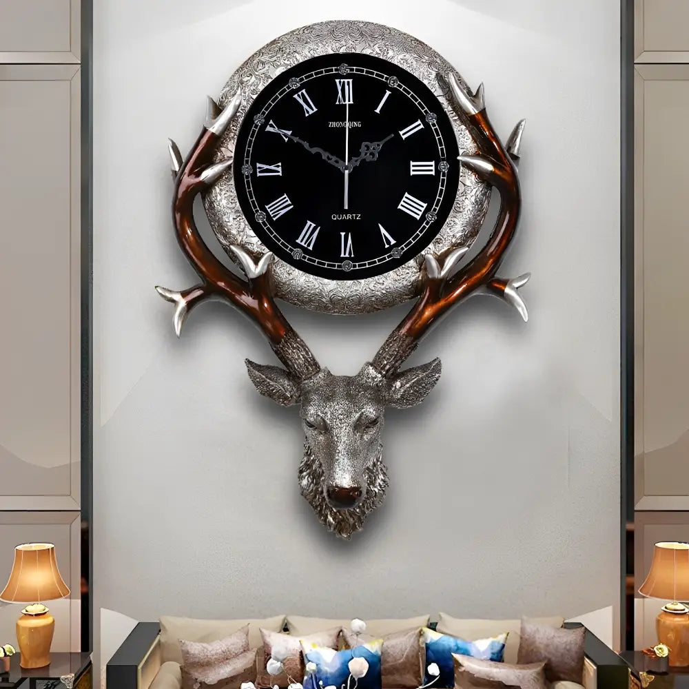 Horloge Murale Tête de Cerf