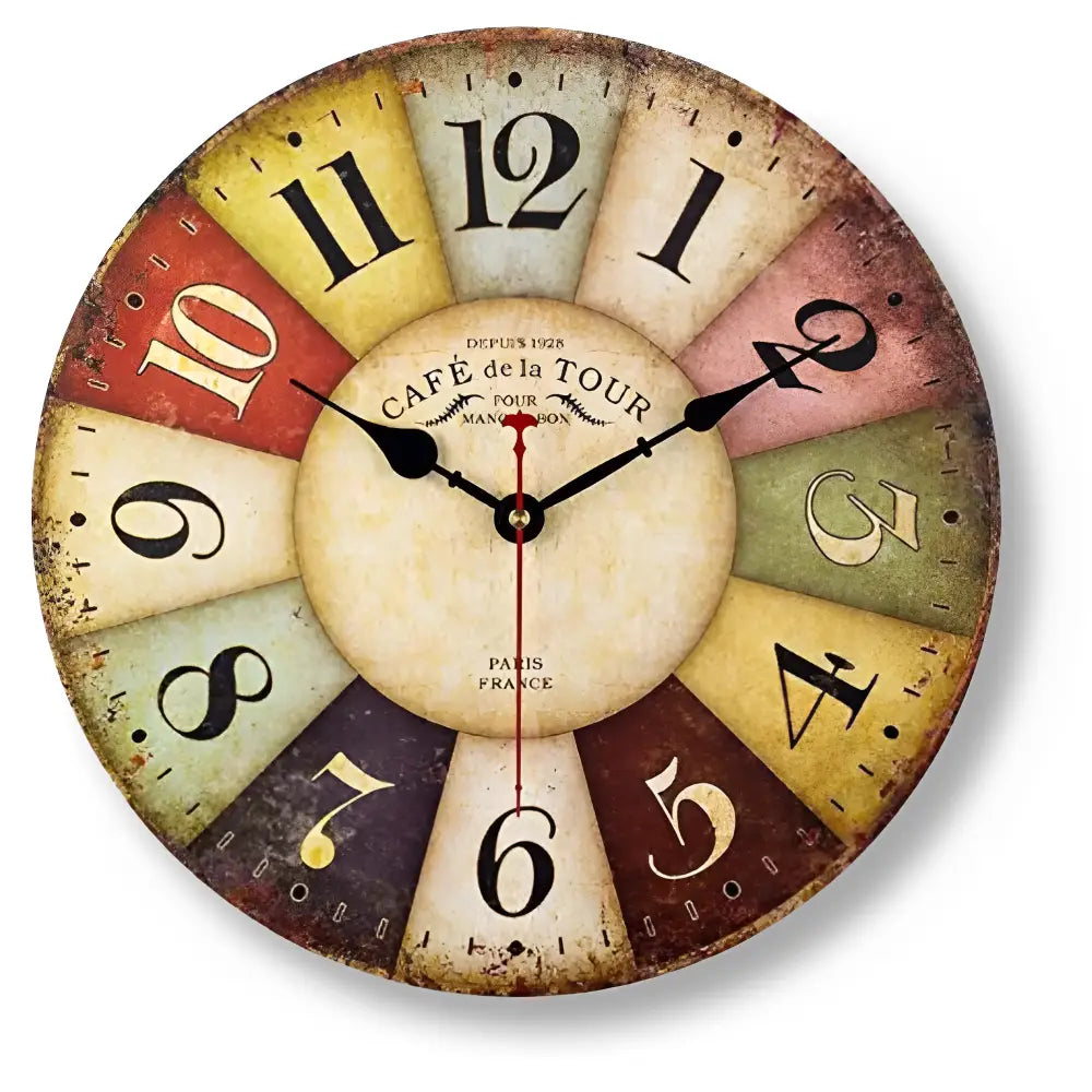 TOUR - Horloge murale café vintage 30 cm