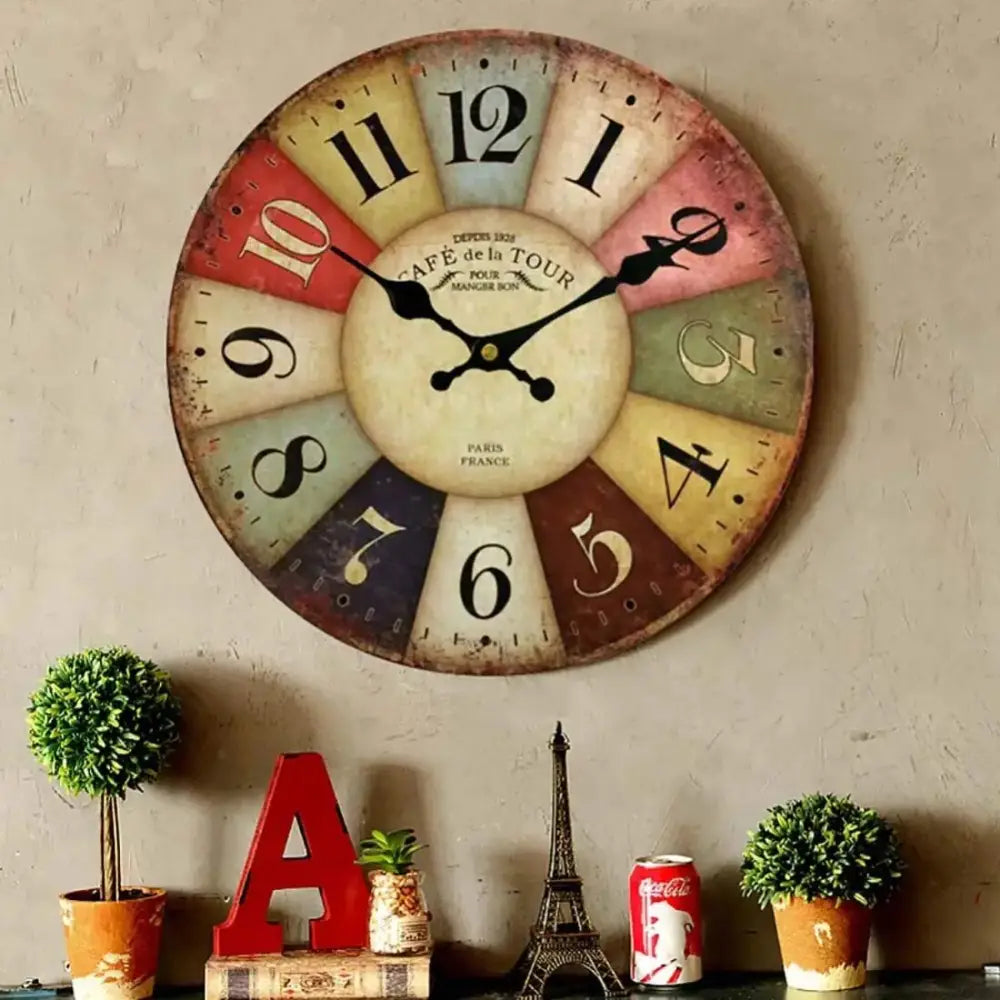 TOUR - Horloge murale café vintage 30 cm