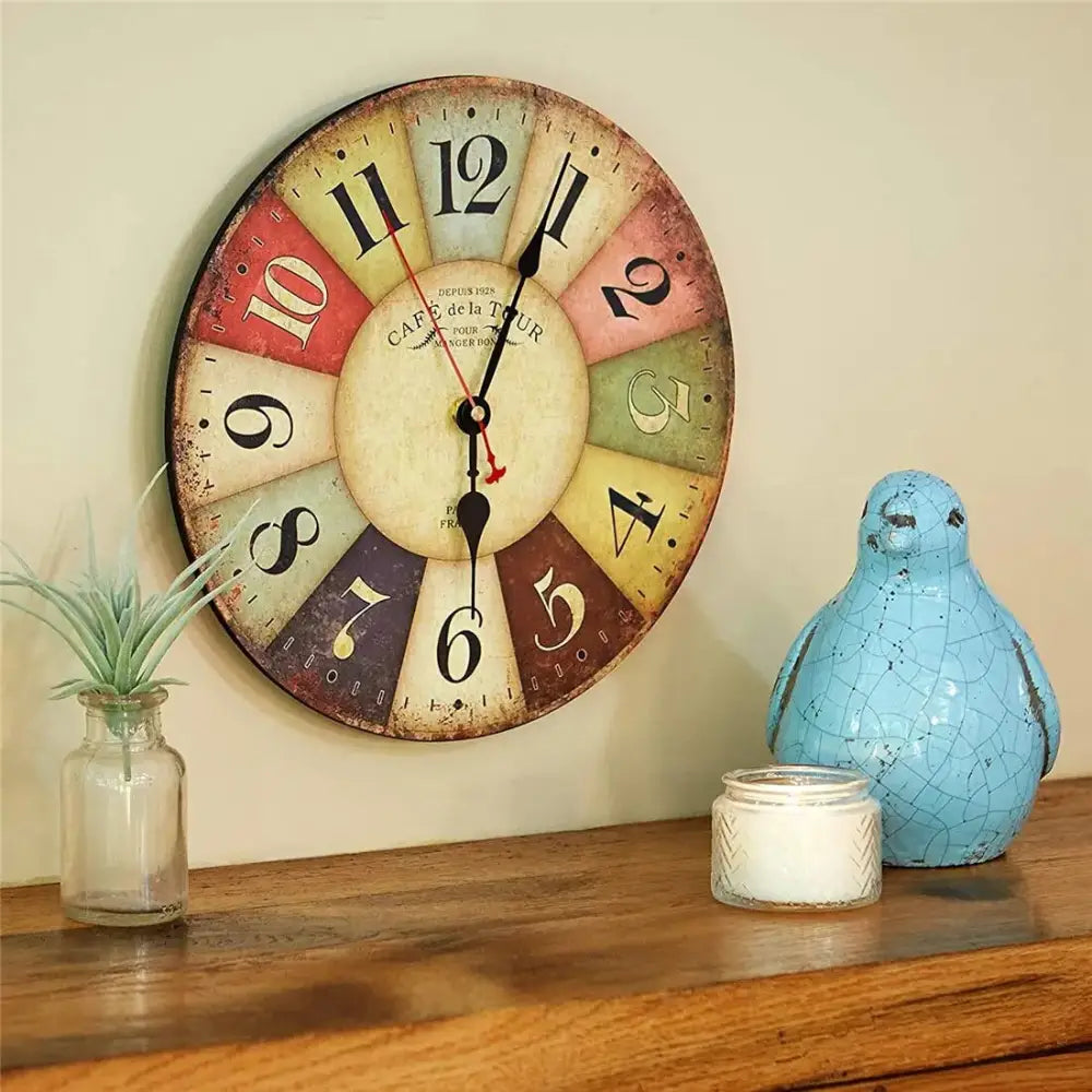 TOUR - Horloge murale café vintage 30 cm